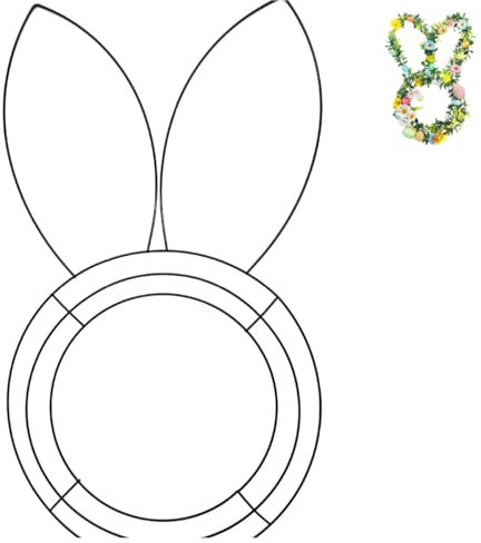 Osterhase Kranz Draht, Kaninchen Ostern metallring, Metal Wire Wreath Form, DIY Garland Ornaments Accessories, DIY Floral Hoop, Ostern Dekoration, Wandbehang Handwerk Floristik Hochzeitskranz (1PC)