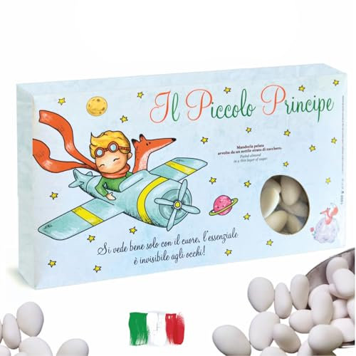 Un Kg. Confetti Piccolo Principe, Bianchi alla Mandorla, prima Qualità. Bomboniere Piccolo Principe. Senza glutine