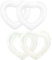 Sonarun Lot de 4 bouées de natation gonflables en forme de cœur pour adultes, pour piscine, plage, fête, 120 x 100 cm (transparent, blanc)