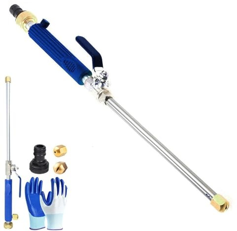 Jetsono Hochdruckreiniger, 2025 Upgrade 2-in-1 Hochdruckreiniger, Wasserstrahl, Strahldüse, Hochdruckschlauchdüse, Hochdruckreinigerpistole for Gartenschlauch, Hochdruckreinigerschläuche(Blue)