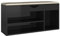 SXJEQOC Shoes Rack Kellerregal Mehrzweckschrank Apothekerschrank Küche - Schuhbank mit Kissen Hochglanz-Schwarz 104x30x49cm für Flur Keller Wohnmobil Campingplatz