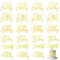 Acrylic Cake Topper,Happy Birthday Cake Topper,24 Pcs 6 Styles Gold Birthday Cake Toppers Mirror Sign for Cake Side Cupcake Decorations