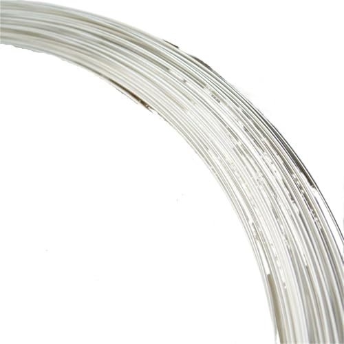 MULANGDI 1 Metro/Rotolo di Filo d'Argento 925 for la creazione di Gioielli, Filo di Diametro 0,3-2 mm, Filo Tondo in Argento Sterling for Gioielli Fai da Te, Accessori for Perline(1.0mm)