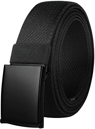 Drizzte Männer Gürtel Übergröße 100-180cm Komfortabel Elastischer Stretchgürtel Stoffgürtel Schwarz Herrengürtel
