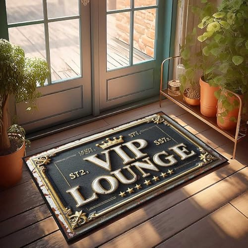Retro-Teppiche, goldene Krone, Vip-Lounge, Beschilderung, Fußmatte, Balkondekoration, Außenteppich, Haustür (40 x 60 cm)