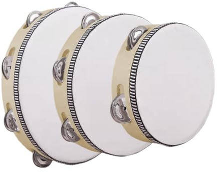 YRTUOP Tambourine Für Kinder - Handgehaltene Schellentrommel Mit Schellen Dreier-Set,Tragbares Musikinstrument Lern Trommel Für Unterrichtsbegleitung Anfänger Schulveranstaltungen
