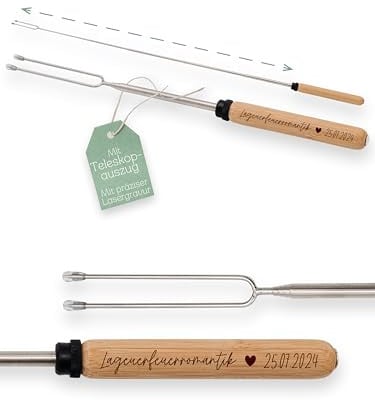 Abenteuernah Grillspieße personalisiert, Geschenk für Camper, Camping | Teleskop-Grillspieße, Lagerfeuer, campen, Marshmallow Spieße, Geschenke Outdoor