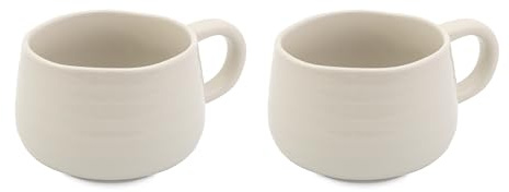 Jamie Oliver Big Love White Cosy Cuppa Set, 2pc Speckled Stoneware Coffee, Tea Mugs, Dishwasher, Microwave, 12.7oz, 375ml, 13x10x7cm