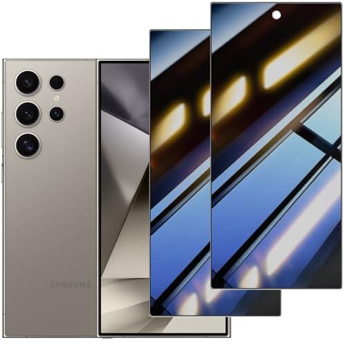 [2 Piezas] Protector Pantalla Privacidad para Samsung Galaxy S24 Ultra,Templado Antiespia 9H Dureza Anti-Arañazos Antihuellas Anti Espía Protectora Película Sin Burbujas Privacy