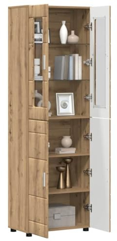 vidaXL Highboard Florin Artisan-Eiche 60 x 35 x 182 cm Holzwerkstoff, Moderner Holzschrank für Stauraum, Rechteckig, Langlebiges Möbelstück für Dein Wohnzimmer, Praktisches Innengerät