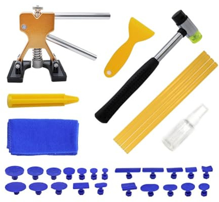 YGBWAOV Kit D'Outils de Débosselage de Voiture, Marteau Inversé Coulissant, Feuille de Ventouse, Carrosserie Automobile, Outil de Débosselage sans Peinture, Kit D'Outils D'Extraction