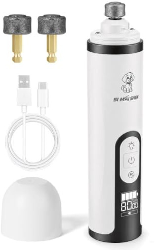 Aolso Lime à Ongles pour Chien et Chat, Rechargeable Broyeur à Ongles pour Chien, 45 décibels Super Silencieux, 3 Vitesses, idéal pour Les Petits et Grands Animaux de Compagnie (Blanc)