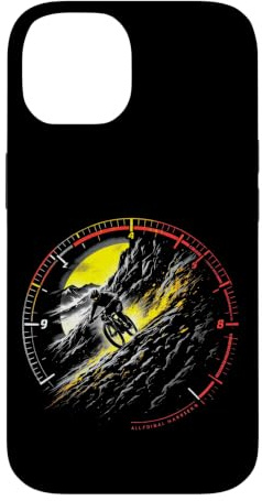 Hülle für iPhone 14 Dynamischer Mountainbiker auf Tacho