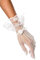 unbekannt Weiße Spitze Spitzenstoffnhandschuhe kurz mit Motiv transparent elegante Handstulpen Netzhandschuhe mit Satin Schleife