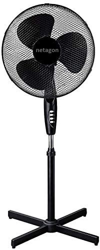 Netagon 16 Electric Oscillating Floor Standing Pedestal Air Cooling Fan (Black)