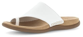 Gabor Damen Zehentrenner, Frauen Flip Flops Leder,Best Fitting,zehenstegsandalen,Flops,Sandaletten,bequem,leicht,Sommer,Strand,Weiss,45 EU / 10.5 UK