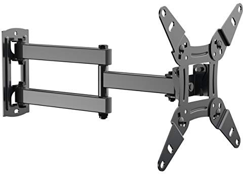 EVERVIEW Full Motion TV Monitor Wall Mount Bracket Articulating Arms Swivel Tilt Extension Rotation for Most 13-42 Inch LED LCD Flat Curved Screen Monitors & TVs, Max VESA 200x200mm up to 44lbs