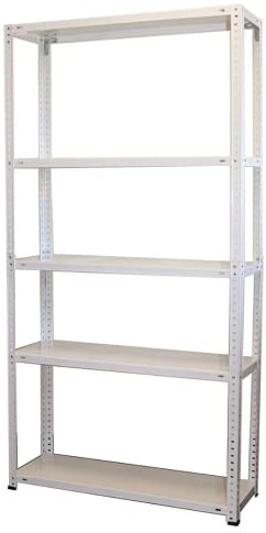 Homelux 999557 Regal-Set, Metall, 5 Böden, Weiß, 170 x 75 x 30 cm