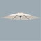 Green Bay 2.5m/6 Arms Replacement Parasol Garden Patio Umbrella Fabric Canopy Cover (Cream)