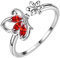 Aurora Tears Schmetterling verstellbare Ringe 925 Sterling Silber Januar Birthstone Red Granat Eröffnung Ring Tiere Schmuck Geschenk für Frauen und Mädchen DR0077J