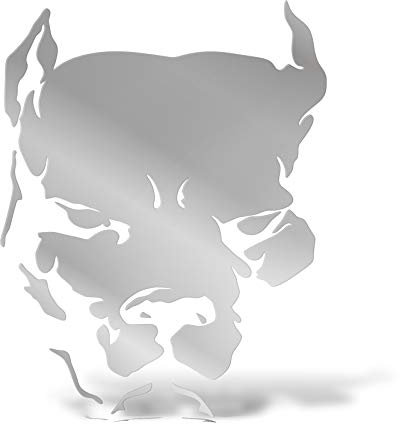 ERREINGE Sticker PITBULL ARGENTO Adesivo prespaziato in PVC per Decalcomania Parete Murale Auto Moto Casco Camper Laptop - cm 12