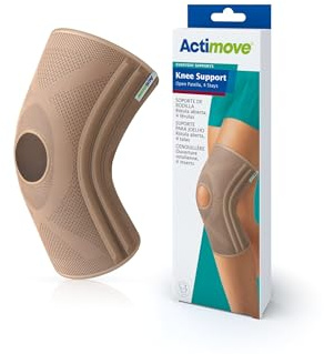 Actimove Kniebandage mit offener Patella, 4 Stäbchen, klein, Beige