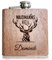 Persönliches Geschenk für Jäger Waidmannsheil Holz Flachmann mit individueller Gravur von eigenem Namen Jagd & Jagen