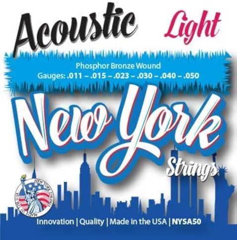 New York Strings NYSA50 - Cuerdas para guitarra acústica, bronce fosforado, ligero, innovación, calidad, las New York Strings son una sinfonía de cuerdas, fabricadas en Estados Unidos