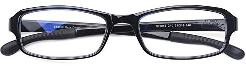 DOOViC Blaulichtfilter Lesebrille Flexible Schwarze Computer Brille mit Stärke Eckig Vollrand Blaufilter Lesehilfe für Damen Herren 1,5
