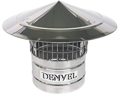 80mm Capot de Cheminée Avec Protection Contre les Oiseaux, ACIER INOXYDABLE, Chapeau conduit de fumée (Ø 80 mm)