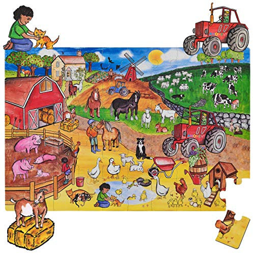Farm floor puzzle 50 pieces Farm life puzzle for both table and floor with easy to handle thick pieces making it a great gift for any occasion (Farm Life)