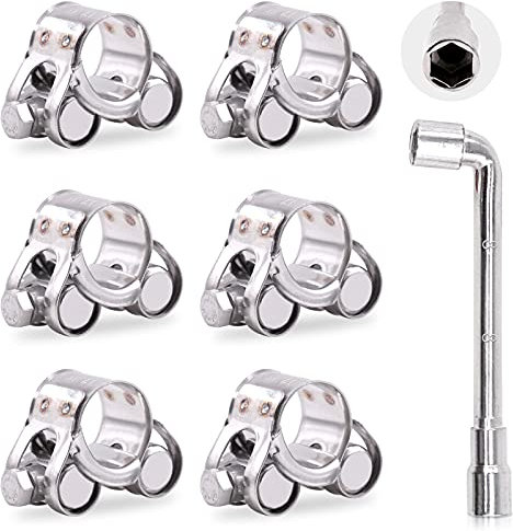 Hilitchi 304 Stainless Steel T-Bolt Clamp Heavy Duty T-Bolt Pipe Tube Hose Clamps (6PCS, 17-19MM)