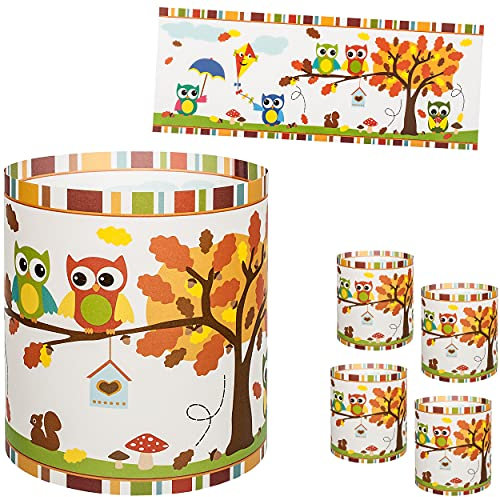 10 Stück - kleine Tischlichter Motiv frei wählbar lustige Eulen & Pilze 10 cm - Licht - für Teelichter/Batterie LED Lichter & Kerzen - Windlicht - Tis..