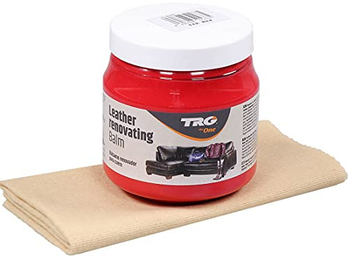 Langlauf Schuhbedarf Lederpflege Set - TRG Lederbalsam für Ledermöbel, Autoleder und Lederbekleidung + fusselfreies Poliertuch (rot)
