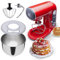 SOGO Power Mix Robot de Cocina Orbital Multifunción - Amasa, Bate, Mezcla, Bol giratorio de Acero Inox 5 litros y tapa anti salpicaduras, 5 velocidades + Turbo, Sin BPA,1000W Rojo (SS-14510)