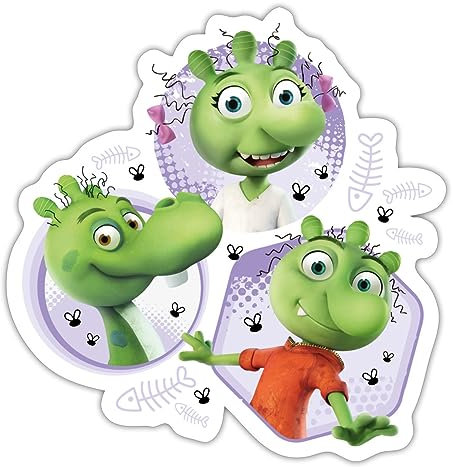 Spreadshirt Die Olchis Film Olchi Kinder Und Drachenstuhl Sticker, max. 10 x 10 cm, 10 x 10 cm, Mattweiß