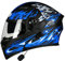 Motorradhelm Klapphelm Mit Bluetooth Integralhelme ECE Zertifiziert Mit Eingebautem Mikrofon Rollerhelm- Für Herren Damen Erwachsene (Rot/Weiß/Blau) 2,XL 60-61CM