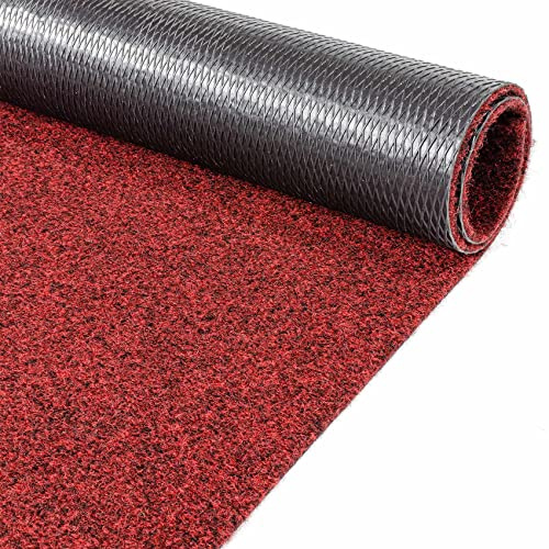 ANRO Schmutzfangmatte Fußmatte Schmutzfangläufer Poet Rot 100 x 500 cm | Verkauf: Meterware, Breite: 100 cm, Material: Polypropylen, Rücken: TPE rutschhemmend, Höhe: 5 mm, Einsatz: Flur, Büro