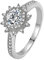 Musihy Verlobungsringe, Couple Ring Zirkonring Halo Ring Blume Zirkonia Weiß Ringgröße 60 Mutter Geschenke