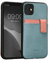 kalibri Hülle kompatibel mit Apple iPhone 11 - Handyhülle Handy Cover - Kunstleder Case mit Kartenfach abnehmbar - Mintgrün Altrosa