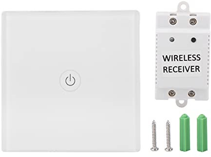 1-Wege-Funk-Smart-Wandschalter, WLAN-Smart-Lichtschalter, Wandschalterfeld, Fernbedienung, Touch-Lichtschalter für Smart Home (weiß)