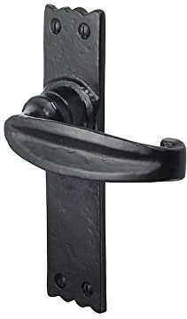 Old Hill Ironworks 158mm x 38mm Antique Charlbury Suite Lever Latch Handles, Black