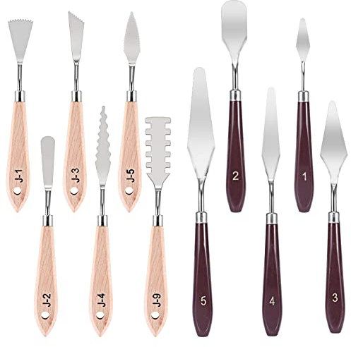 Siumir Acciaio Inox Palette Knife Set 11 pezzi Manico in Plastica Pittura Olio Knife Raschietto Art
