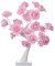 Mehrfarbige Rosenlampe, Farbwechselnder Leuchtender Rosenlampenbaum, Leuchtende Rosenblüten-Blütenblatt-Baumlampe, Farbenfrohe Künstliche Tischblume, Bonsai-Baum, LED-Tischbaumlichter mit(Rosa)