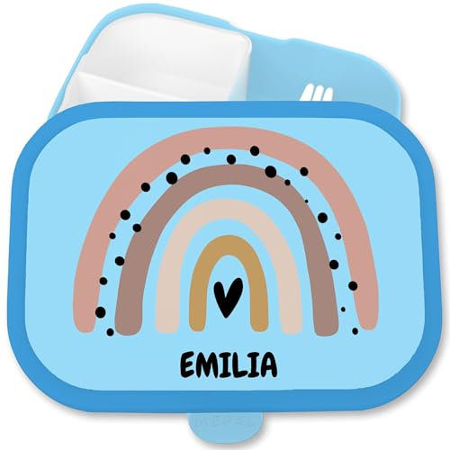 Brotdose Kinder Campus für Mepal - Boho Regenbogen Rainbow - 750 ml - Blau - geschenke kindergarten start jausenbox mädchen schule grundschule lunchbox schulkind name vesperbox junge jungen
