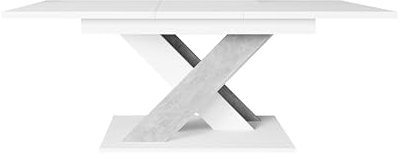PROROOM FURNITURE - Onyx - Esstisch Ausziehbar auf 180 cm - 140x80x75 cm - Modern - Dinner Table - Esszimmertisch - Tisch für Esszimmer, Wohnzimmer - Ausziehtisch - Weiß Matt/Steinoptik