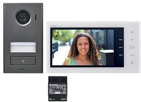 Kit portier vidéo JVS1V Aiphone - Platine saillie - Moniteur écran 7 - 2 Fils intégral