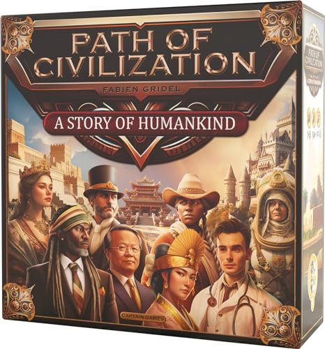 Asmodee Captain Games Path of Civilization – Gesellschaftsspiele – Brettspiele – Entwicklungsspiele – ab 14 Jahren – 1 bis 5 Spieler – französische Version
