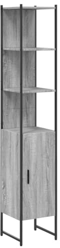 vidaXL Badschrank Grau Sonoma 33x33x185,5 cm Holzwerkstoff