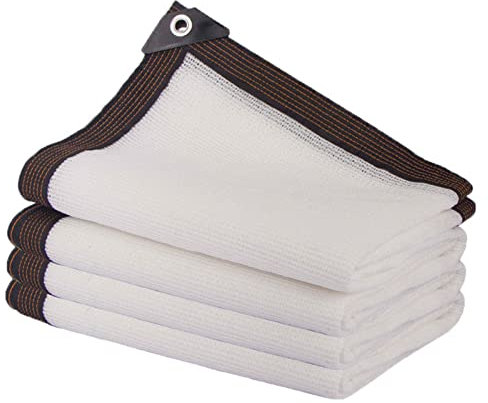 Rete ombreggiante in rete 90% bianca, resistente ai raggi UV, con occhielli, per pergola, balcone, zanzariera, gazebo, copertura per piante da esterno (dimensioni: 5 x 10 m, colore: bianco)